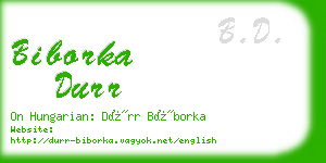 biborka durr business card